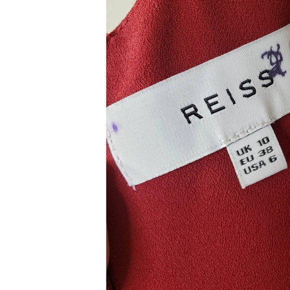 Reiss Red Fiona Beaded Strappy Halter Midi Dress - Picture 8 of 12